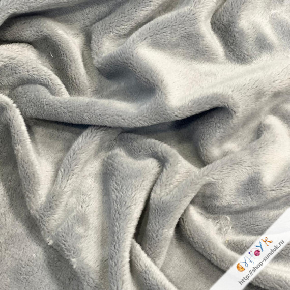 Плюш коротковорсный светло-серый [968188]